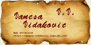 Vanesa Vidaković vizit kartica